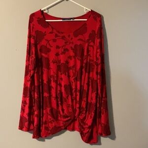 Apt 9 Size Large Floral Red Women's Top